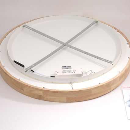 Brilagi - Luminaria de techo LED FALCON WOOD LED/60W/230V 3000/4000/6000K Ø 80 cm acabado en madera