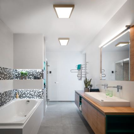 Brilagi - Luminaria de techo LED para baño FRAME LED/50W/230V 120x30 cm IP44 beige