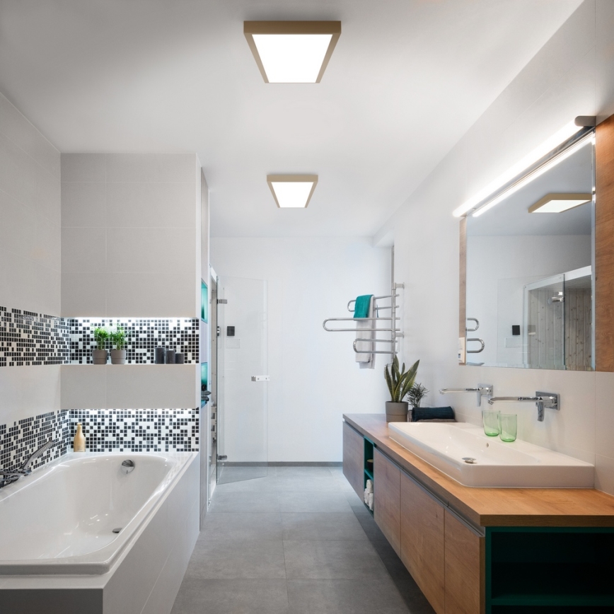 Brilagi - Luminaria de techo LED para baño FRAME LED/50W/230V 120x30 cm IP44 beige