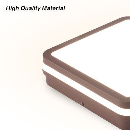 Brilagi - Luminaria LED de techo exterior BENE LED/24W/230V 26x26 cm marrón IP54