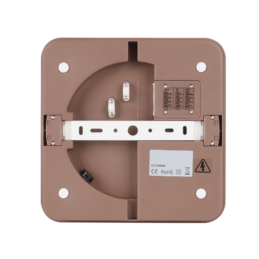 Brilagi - Luminaria LED de techo exterior BENE LED/24W/230V 26x26 cm marrón IP54