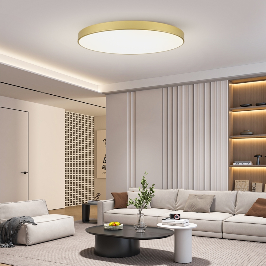 Brilagi - Lámpara de techo LED POOL LED/180W/230V 3000/4500/6000K, diámetro 120 cm, color dorado