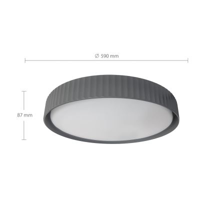 Brilagi - Lámpara de techo LED regulable LUCIA LED/60W/230V 3000-6500K Ø 59 cm gris + mando a distancia