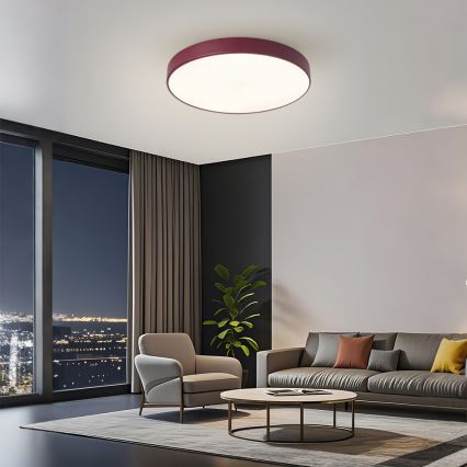 Brilagi - Luminaria de techo LED regulable POOL LED/60W/230V 3000-6000K, diámetro 50 cm, color burdeos + mando a distancia