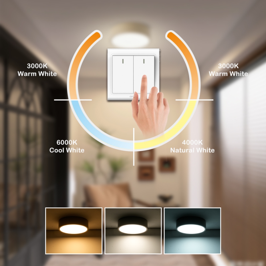 Brilagi - Luminaria de techo LED POOL LED/18W/230V 3000/4500/6000K, diámetro 20 cm, beige