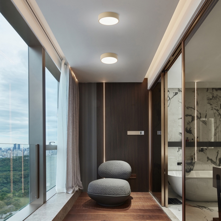 Brilagi - Luminaria de techo LED POOL LED/18W/230V 3000/4500/6000K, diámetro 20 cm, beige