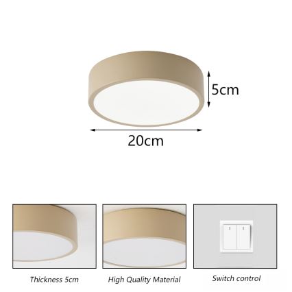 Brilagi - Luminaria de techo LED POOL LED/18W/230V 3000/4500/6000K, diámetro 20 cm, beige