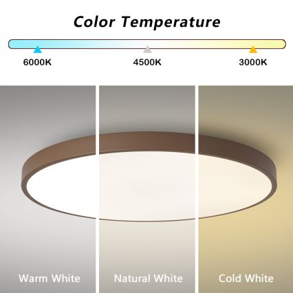 Brilagi - Luminaria LED regulable POOL SMART LED/128W/230V, Ø 100 cm, Wi-Fi Tuya + mando a distancia, marrón