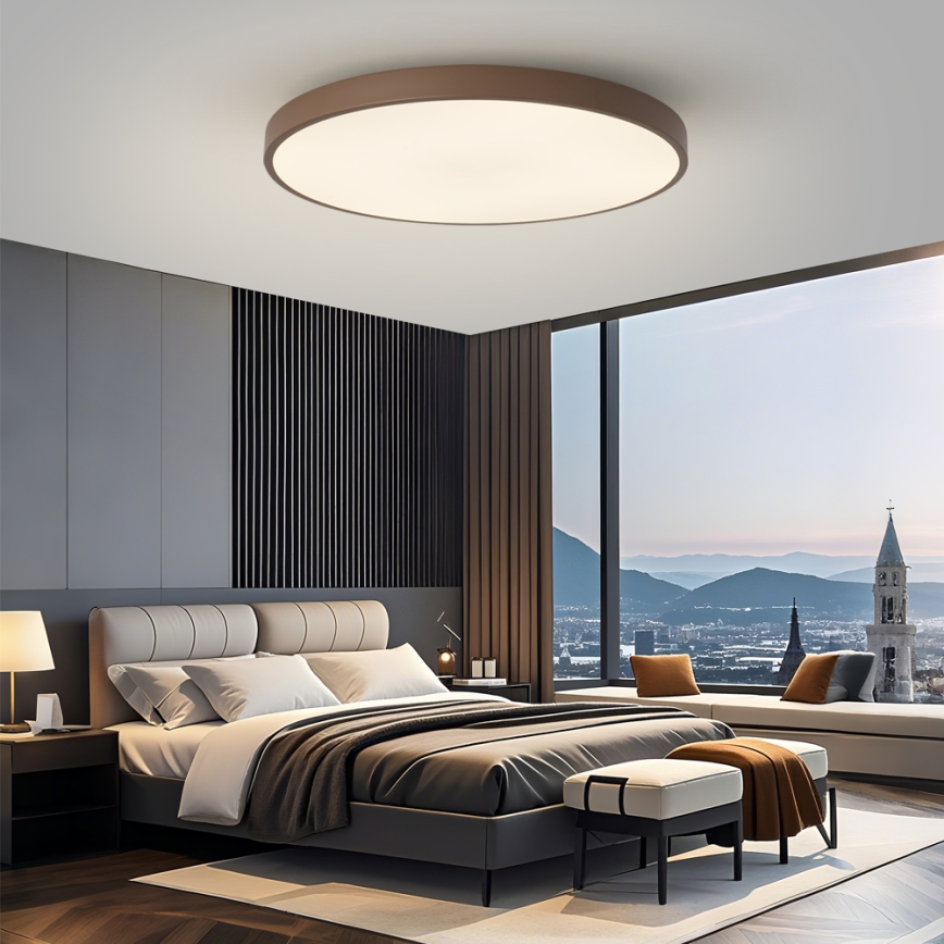 Brilagi - Luminaria LED regulable POOL SMART LED/128W/230V, Ø 100 cm, Wi-Fi Tuya + mando a distancia, marrón