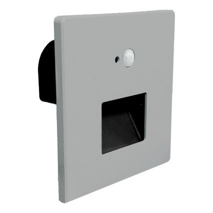 Brilagi - Luminaria LED para escalera con sensor de movimiento y de crepúsculo JACK LED/3W/230V 3000/4000/6500K IP65 gris