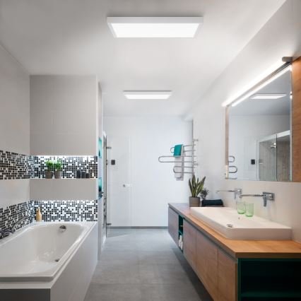 Brilagi - Lámpara de techo LED regulable para baño FRAME SMART LED/50W/230V 60x60 cm 3000-6000K IP44 blanca + mando a distancia