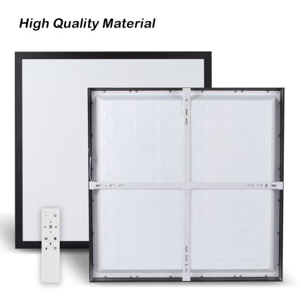 Brilagi - Luminaria de techo regulable para baño FRAME SMART LED/50W/230V 60x60 cm 3000-6000K IP44 negra + mando a distancia