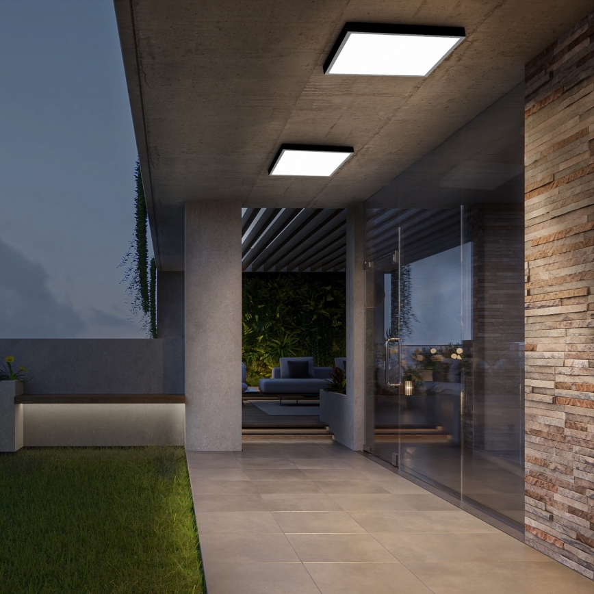 Brilagi - Plafón de techo LED regulable para baño FRAME SMART LED/50W/230V 60x60 cm 3000-6000K IP44 negro + mando a distancia