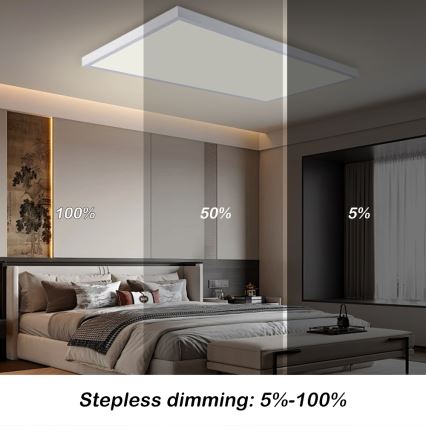 Brilagi - Lámpara de techo para baño LED regulable FRAME SMART LED/96W/230V 120x60 cm 3000-6000K IP44 blanca + mando a distancia