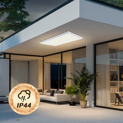 Brilagi - Lámpara de techo para baño LED regulable FRAME SMART LED/96W/230V 120x60 cm 3000-6000K IP44 blanca + mando a distancia