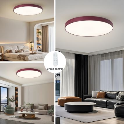 Brilagi - Luminaria LED regulable POOL SMART LED/128W/230V Ø 100 cm Wi-Fi Tuya + mando a distancia burdeos