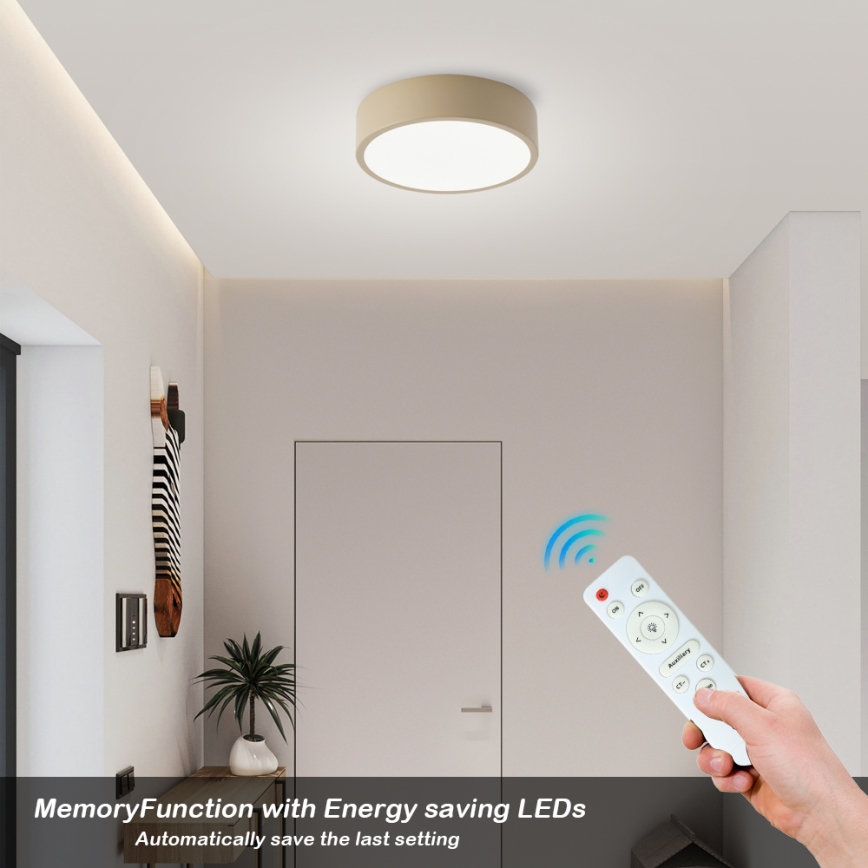 Brilagi - Lámpara de techo LED regulable POOL LED/18W/230V 3000-6000K 20 cm beige + mando a distancia