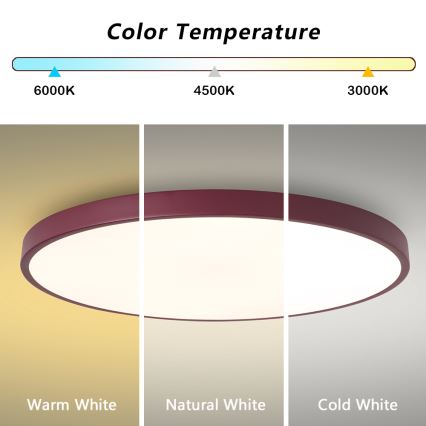 Brilagi - Luminaria LED regulable POOL SMART LED/100W/230V diámetro 80 cm Wi-Fi Tuya + mando a distancia color burdeos