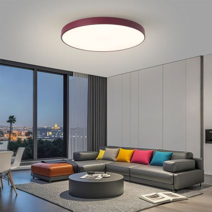 Brilagi - Luminaria LED regulable POOL SMART LED/100W/230V diámetro 80 cm Wi-Fi Tuya + mando a distancia color burdeos