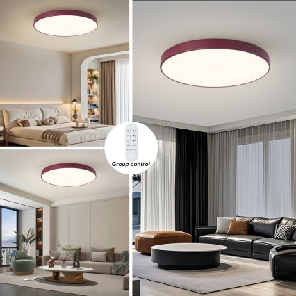 Brilagi - Luminaria LED regulable POOL SMART LED/100W/230V diámetro 80 cm Wi-Fi Tuya + mando a distancia color burdeos