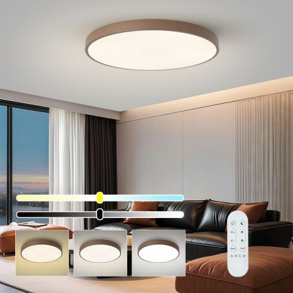 Brilagi - Luminaria LED regulable POOL SMART LED/100W/230V diámetro 80 cm Wi-Fi Tuya + mando a distancia marrón