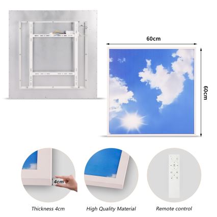 Brilagi - Lámpara de techo LED regulable SLIMFRAME LED/58W/230V 60x60 cm 3000-6000K plateado/azul + mando a distancia