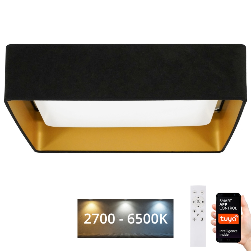 Brilagi - Plafón de techo LED regulable VELVET SQUARE SMART LED/36W/230V 60x60 cm 2700-6500K Wi-Fi Tuya + mando a distancia, negro