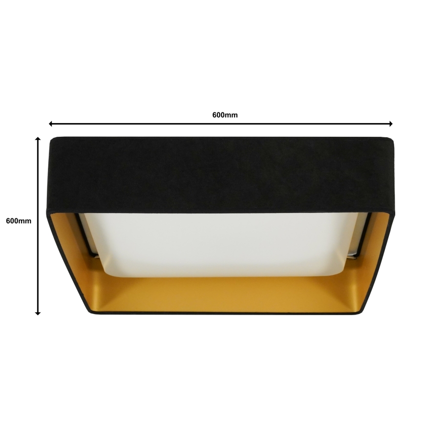 Brilagi - Plafón de techo LED regulable VELVET SQUARE SMART LED/36W/230V 60x60 cm 2700-6500K Wi-Fi Tuya + mando a distancia, negro