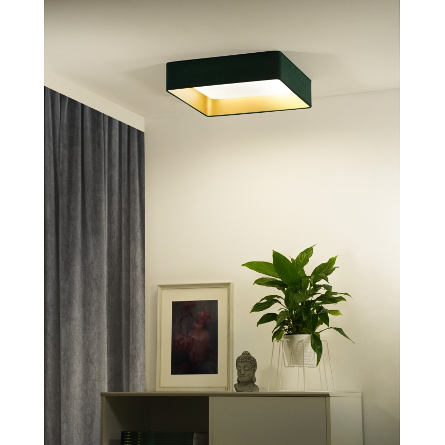 Brilagi - Lámpara de techo LED regulable VELVET SQUARE SMART LED/36W/230V 60x60 cm 2700-6500K Wi-Fi Tuya + mando a distancia verde