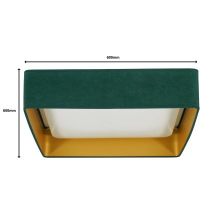 Brilagi - Lámpara de techo LED regulable VELVET SQUARE SMART LED/36W/230V 60x60 cm 2700-6500K Wi-Fi Tuya + mando a distancia verde