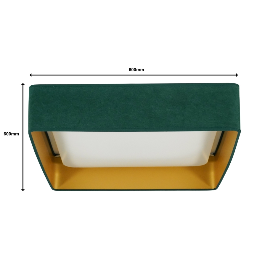 Brilagi - Lámpara de techo LED regulable VELVET SQUARE SMART LED/36W/230V 60x60 cm 2700-6500K Wi-Fi Tuya + mando a distancia verde