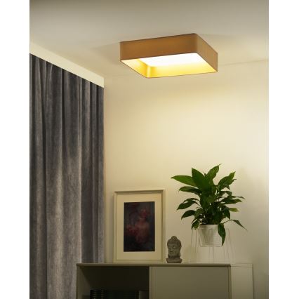 Brilagi - Luminaria de techo regulable VELVET SQUARE SMART LED/36W/230V 60x60 cm 2700-6500K Wi-Fi Tuya + mando a distancia beige
