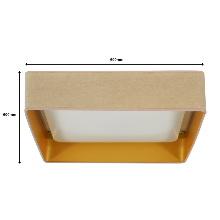 Brilagi - Luminaria de techo regulable VELVET SQUARE SMART LED/36W/230V 60x60 cm 2700-6500K Wi-Fi Tuya + mando a distancia beige