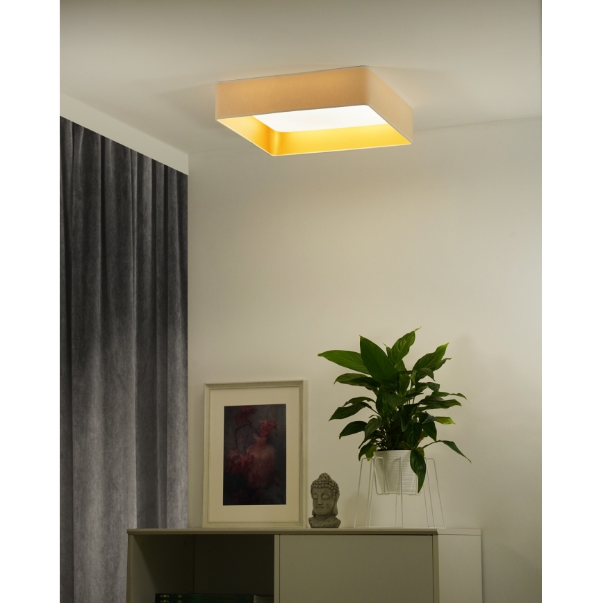 Brilagi - Luminaria de techo LED regulable VELVET SQUARE SMART LED/36W/230V 60x60 cm 2700-6500K Wi-Fi Tuya + control remoto color crema