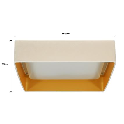 Brilagi - Luminaria de techo LED regulable VELVET SQUARE SMART LED/36W/230V 60x60 cm 2700-6500K Wi-Fi Tuya + control remoto color crema
