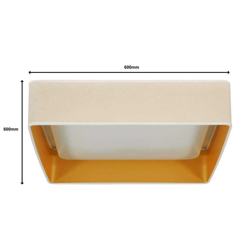 Brilagi - Luminaria de techo LED regulable VELVET SQUARE SMART LED/36W/230V 60x60 cm 2700-6500K Wi-Fi Tuya + control remoto color crema