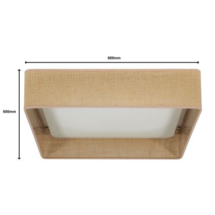 Brilagi - Lámpara de techo LED regulable VELVET SQUARE SMART LED/36W/230V 60x60 cm 2700-6500K Wi-Fi Tuya + mando a distancia marrón