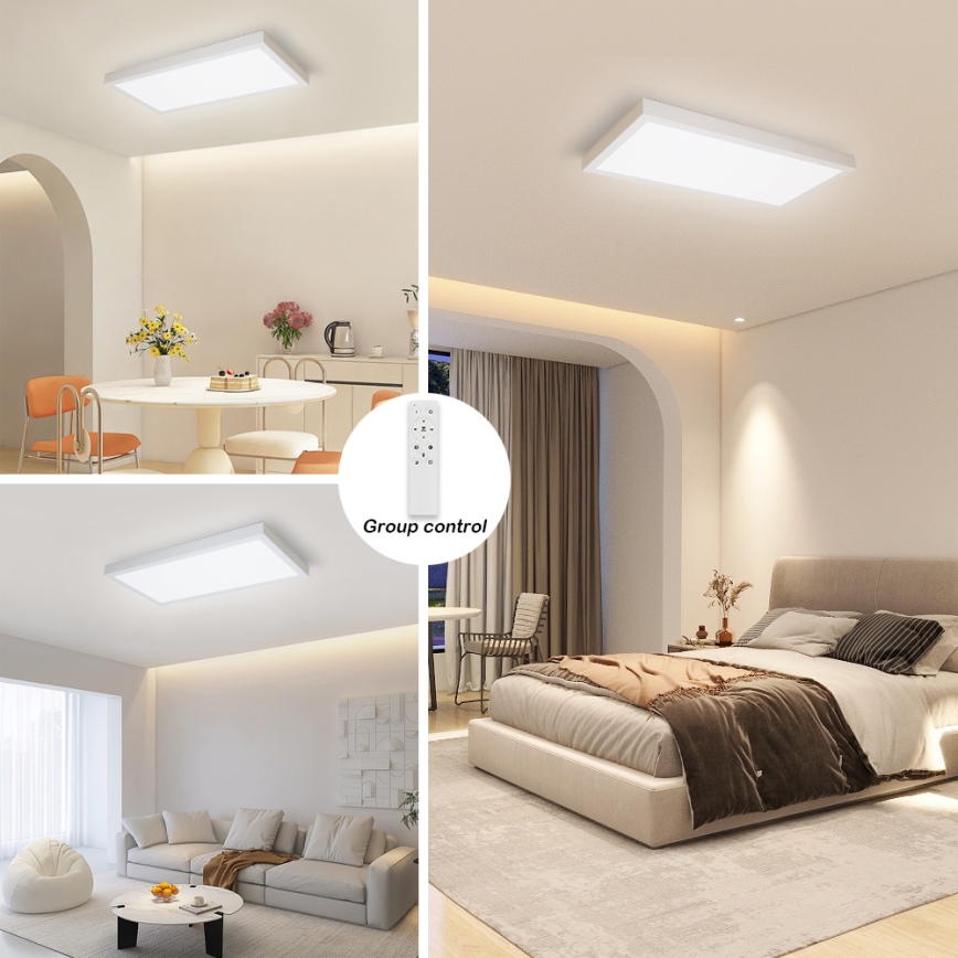 Brilagi - LED Luz de techo regulable para baño FRAME SMART LED/30W/230V 30x60 cm 3000-6000K IP44 blanca + mando a distancia