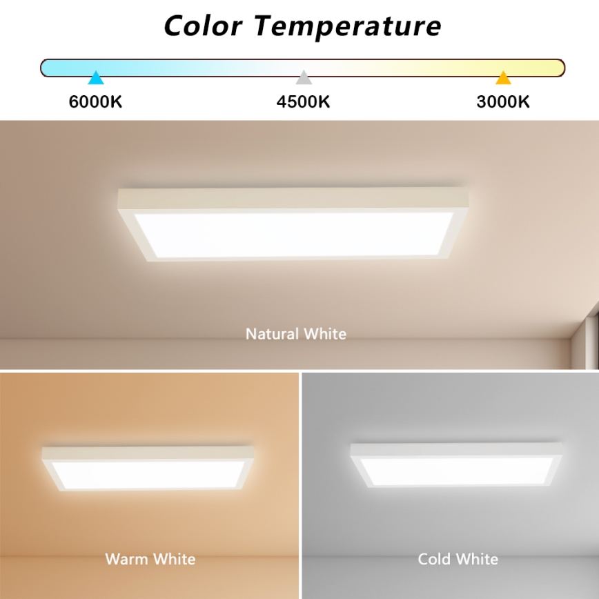 Brilagi - LED Luz de techo regulable para baño FRAME SMART LED/30W/230V 30x60 cm 3000-6000K IP44 blanca + mando a distancia