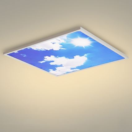 Brilagi - Lámpara de techo LED regulable SLIMFRAME LED/58W/230V 60x60 cm 3000-6000K plateado/azul + mando a distancia