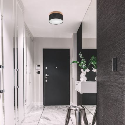 Brilagi - LED Plafón BELLADONNA 1xE27/15W/230V d. 30 cm negro/roble