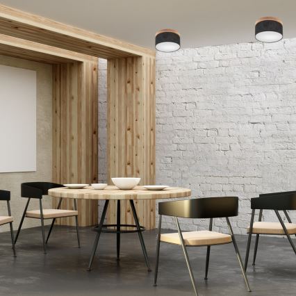 Brilagi - LED Plafón BELLADONNA 1xE27/15W/230V d. 30 cm negro/roble