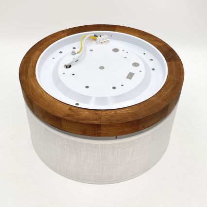 Brilagi - LED Plafón BELLADONNA 1xE27/15W/230V diá. 30 cm blanco/roble cereza