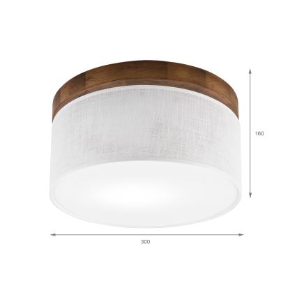 Brilagi - LED Plafón BELLADONNA 1xE27/15W/230V diá. 30 cm blanco/roble cereza
