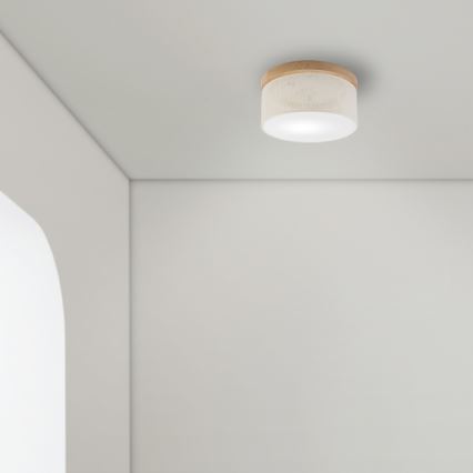 Brilagi - LED Plafón BELLADONNA 1xE27/15W/230V diá. 30 cm color crema/roble