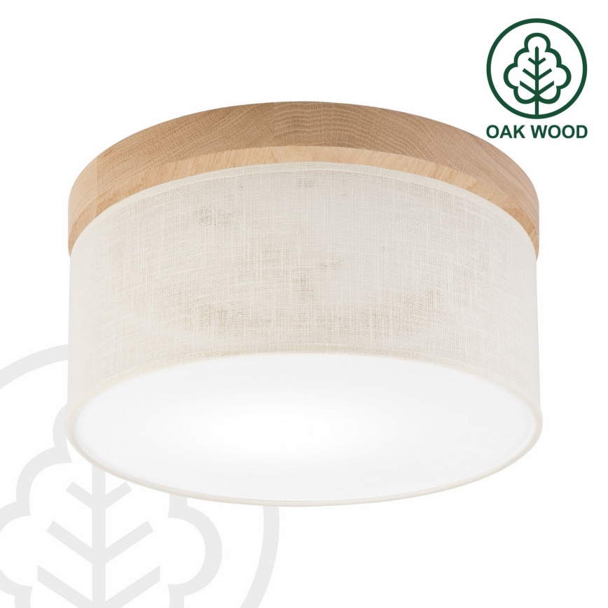 Brilagi - LED Plafón BELLADONNA 1xE27/15W/230V diá. 30 cm color crema/roble