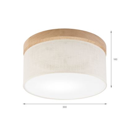 Brilagi - LED Plafón BELLADONNA 1xE27/15W/230V diá. 30 cm color crema/roble