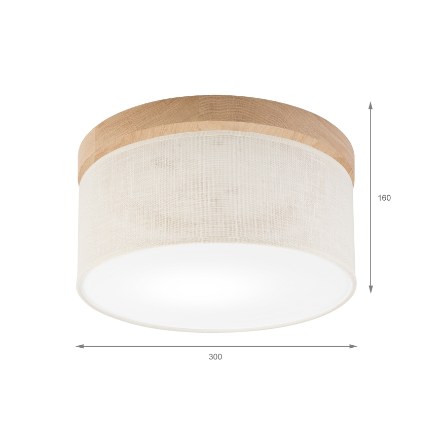 Brilagi - LED Plafón BELLADONNA 1xE27/15W/230V diá. 30 cm color crema/roble