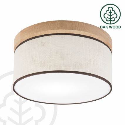 Brilagi - LED Plafón BELLADONNA 1xE27/15W/230V diá. 30 cm color crema/roble