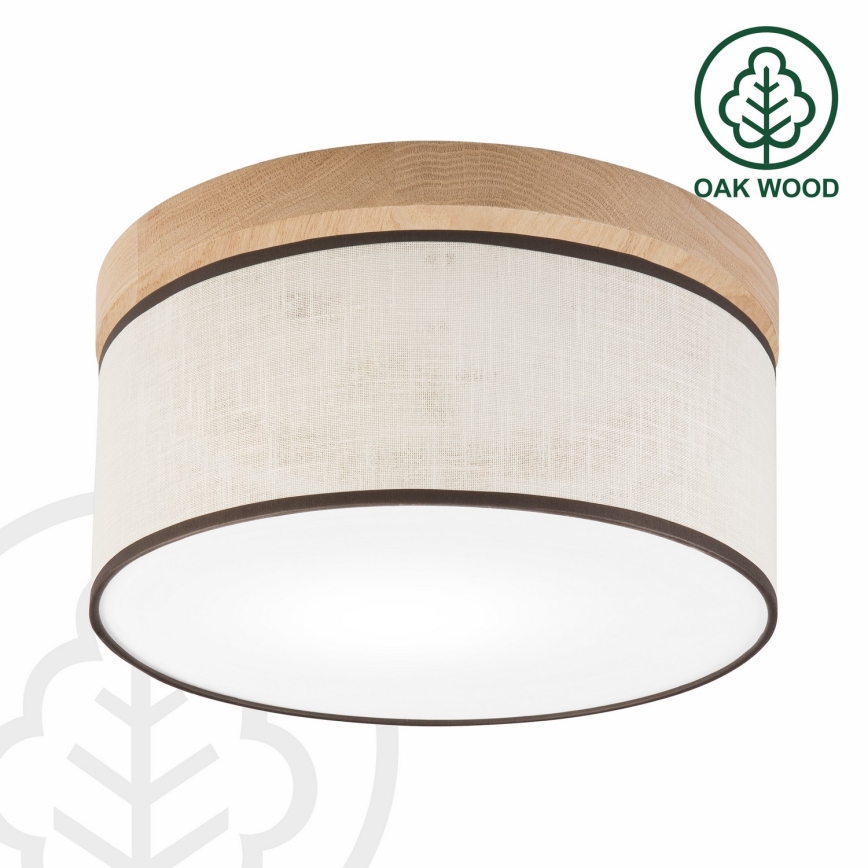 Brilagi - LED Plafón BELLADONNA 1xE27/15W/230V diá. 30 cm color crema/roble